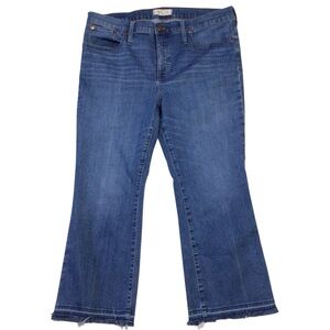 Madewell Cali Demi-Boot High Rise Raw Hem Crop Jeans Medium Wash Size 33P